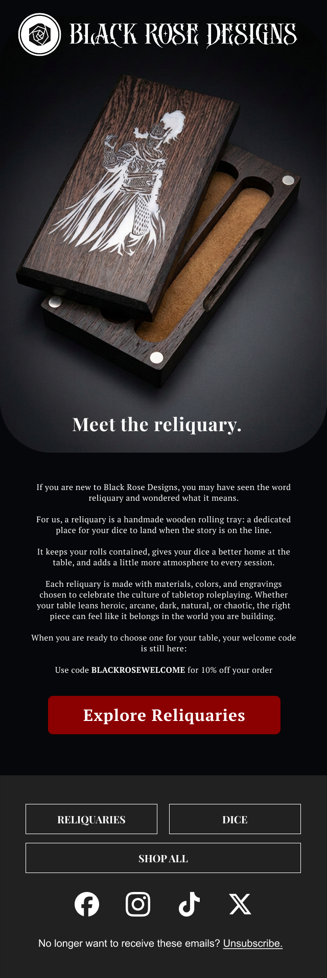 BRD promotional email design
